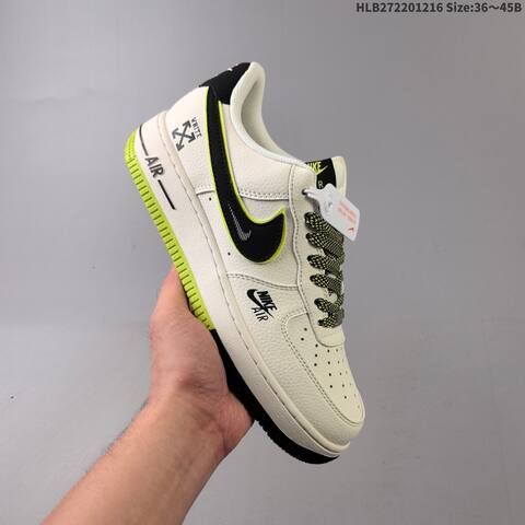 Nike Air Force 1 07 Low Off White Black Neon Green EU 36-45 Sneaker - Unisex (BS-62651)