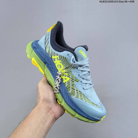 HOKA Mafate Speed 4 Dark Green Neon Yellow Coral Pink Black EU 36-45 Trail Shoe Trail Running Sneakers - Unisex (BS-69399)