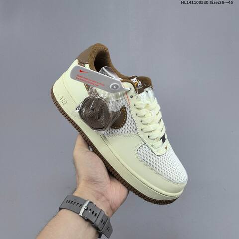 Nike Air Force 1 07 Cream White Brown EU 36-45 Sneaker - Unisex (BS-60059)