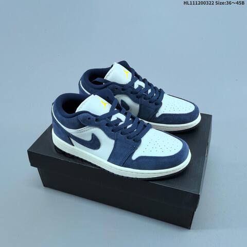 Air Jordan 1 Low Obsidian Suede AIR JORDAN 1 Aj1 Lifestyle (BS-66465)