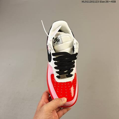 Nike Air Force 1 07 White Pink Red Black EU 36-45 Sneaker - Unisex (BS-63198)