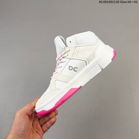On THE ROGER Clubhouse Mid White Beige Pink EU 36-45 Sneaker Casual Sneakers - Unisex (BS-69759)