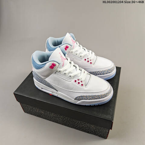 Air Jordan 3 Retro White And Cobalt Bliss AIR JORDAN 3 Aj3 Lifestyle (BS-67531)
