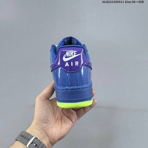 Nike Air Force 1 07 LV8 Blue Purple Neon Yellow EU 36-45 Sneaker - Unisex (BS-60407)