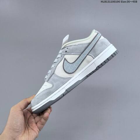 Nike SB Dunk Low Light Grey White Dark Grey EU 36-45 Skate Shoe - Unisex (BS-62181)