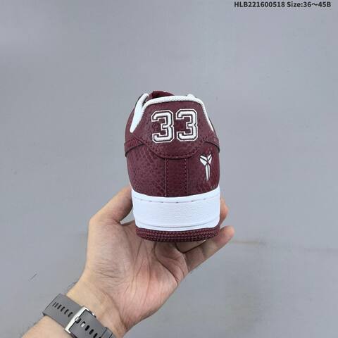 Nike Air Force 1 07 LV8 Kobe Burgundy White EU 36-45 Sneaker - Unisex (BS-60280)