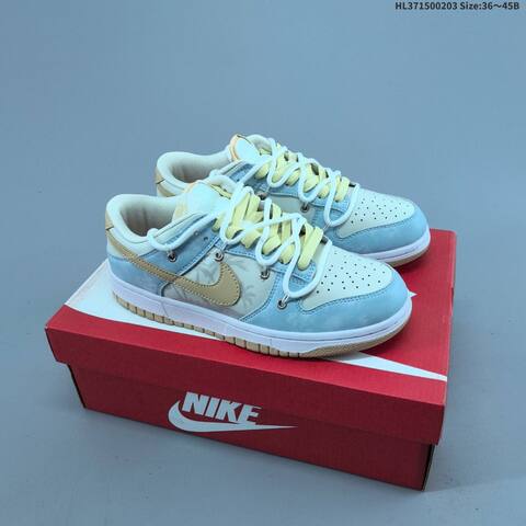 Nike Dunk Low Cream Navy Light Blue Orange EU 36-45 Skate Shoe - Unisex (BS-61568)