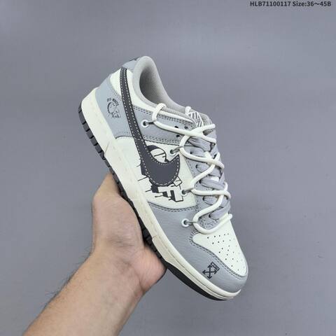 Nike Dunk Low White Grey Dark Grey EU 36-45 Skate Shoe - Unisex (BS-61948)