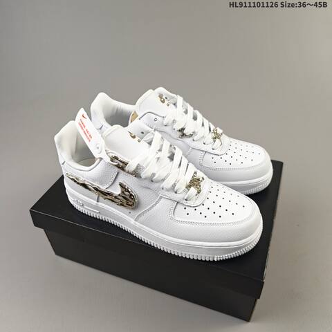 Nike Air Force 1 07 White Metallic Silver Gold EU 36-45 Sneaker - Unisex (BS-63034)