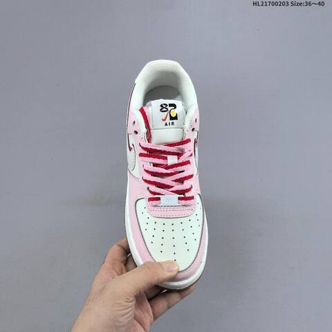 Nike Air Force 1 07 Pink White Red Brown EU 36-40 Sneaker - Unisex (BS-61552)