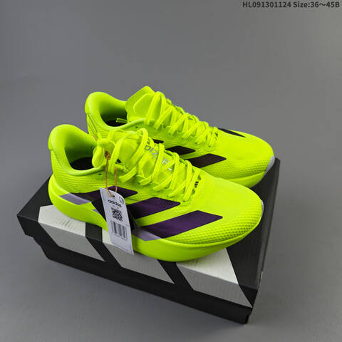 Adidas Adizero Evo SL Neon Yellow Dark Purple Silver EU 36-45 Running Shoe - Unisex (BS-65476)