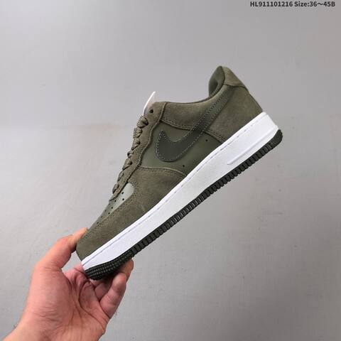 Nike Air Force 1 07 Black Brown Tan Olive Green White EU 36-45 Sneaker - Unisex (BS-62640)