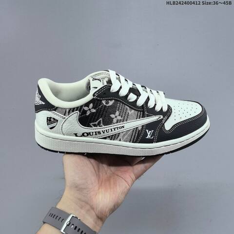 Nike Air Jordan 1 Low Travis Scott Louis Vuitton Blue White Black Beige EU 36-45 Sneaker - Unisex (BS-60796)