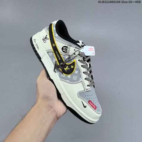 Nike Dunk Low Off White Grey Black Yellow EU 36-45 Skate Shoe - Unisex (BS-62133)