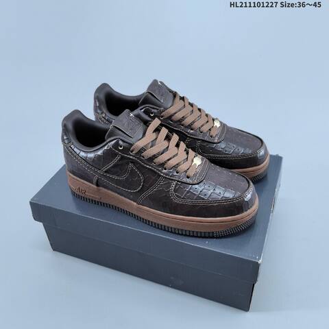 Nike Air Force 1 07 Low Dark Brown Light Brown Black Gold EU 36-45 Sneaker - Unisex (BS-62398)