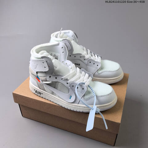 OFF-WHITE x Air Jordan 1 Retro High OG UNC AIR JORDAN 1 Aj1 Lifestyle (BS-67340)