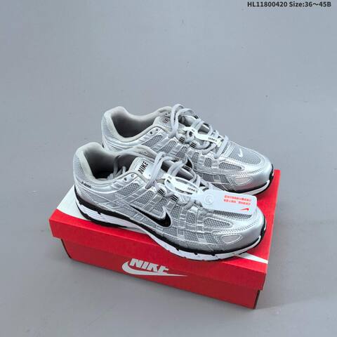 Nike P-6000 Grey Silver White Black EU 36-45 Running Shoe - Unisex (BS-60640)