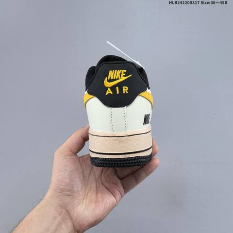 Nike Air Force 1 07 LV8 NH0601-577 Light Beige Blue Yellow Black Beige EU 36-45 Skate Shoe - Unisex (BS-61289)