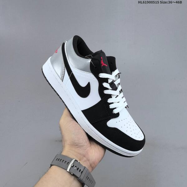 Jordan Air Jordan 1 Low black/white/silver 36~46B basketball