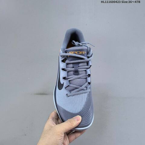 Nike Zoom Vapor 12 HC Light Grey Dark Grey Black Orange EU 36-47 Tennis Shoe - Unisex (BS-60577)