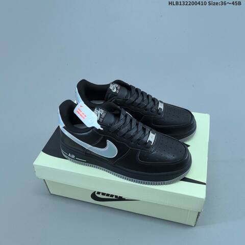 Nike Air Force 1 07 Low Black Tan Brown Beige EU 36-45 Sneaker - Unisex (BS-60842)
