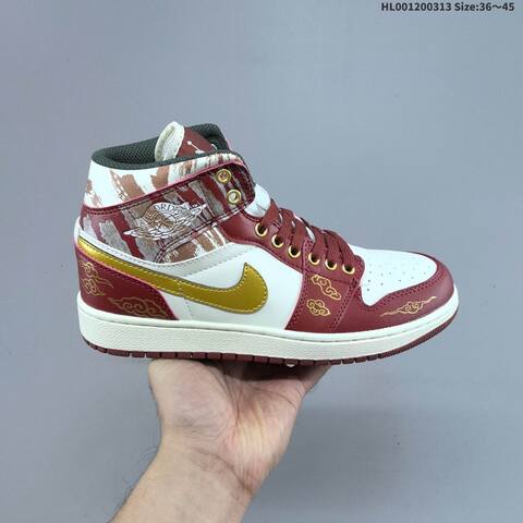 A Air Jordan 1 Mid Hemp Sail AIR JORDAN 1 Aj1 Lifestyle (BS-66550)