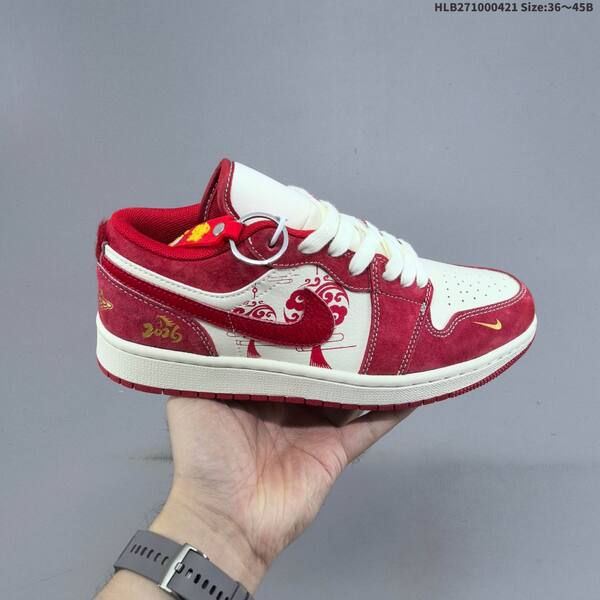 Nike Air Jordan 1 Low black/white/red 36~45 casual