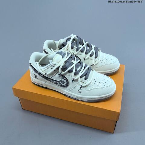 Nike Dunk SB Low Louis Vuitton Custom Off White Dark Green Grey EU 36-45 Skate Shoe - Unisex (BS-61779)