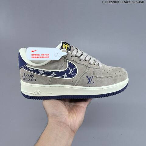 Nike Air Force 1 07 LV8 Grey Navy Off White EU 36-45 Sneaker - Unisex (BS-62231)