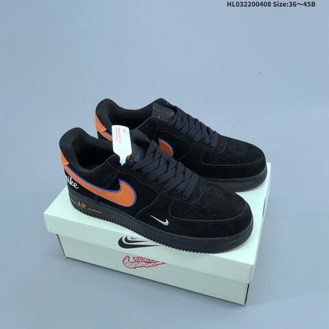 Nike Air Force 1 Low Black Orange Blue White EU 36-45 Sneaker - Unisex (BS-60872)