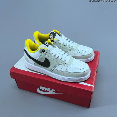 Nike Court Vision Low Black White White Blue Yellow EU 36-45 Skate Shoe - Unisex (BS-61731)