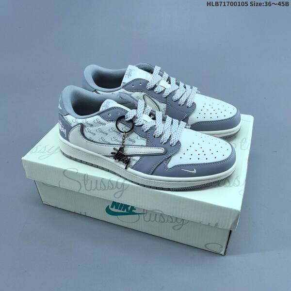 Nike Air Jordan 1 Low Travis Scott x Louis Vuitton DIY white gray cream 36 45 lifestyle