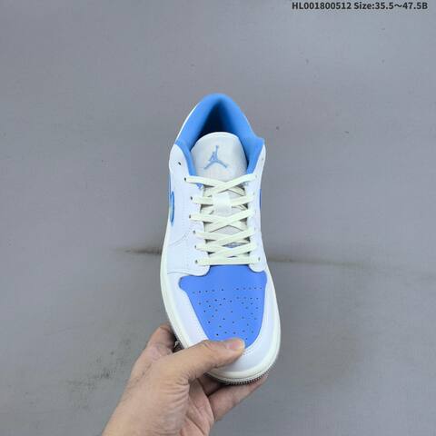 Jordan Air Jordan 1 Low White Blue Sail Yellow Grey EU 35 5-47 5 Sneaker - Unisex (BS-60396)