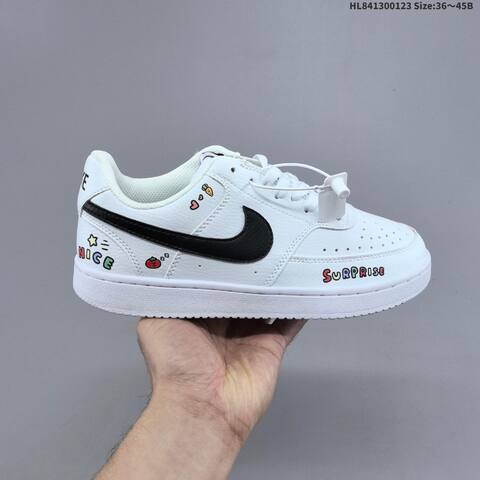 Nike Court Vision 1 Low White Black Multicolor EU 36-45 Skate Shoe - Unisex (BS-61812)