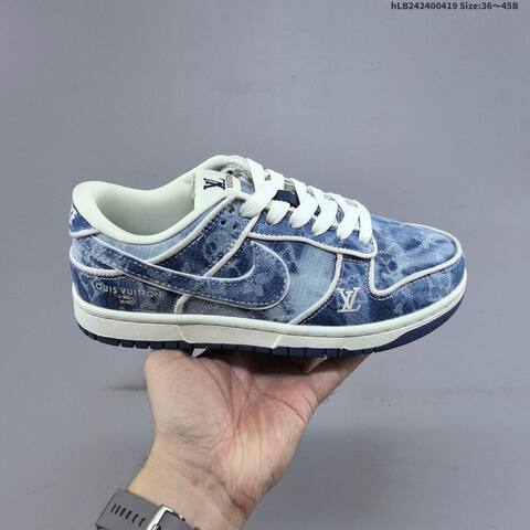 Nike Dunk SB Low Louis Vuitton Black White Blue Off White EU 36-45 Skate Shoe - Unisex (BS-60649)
