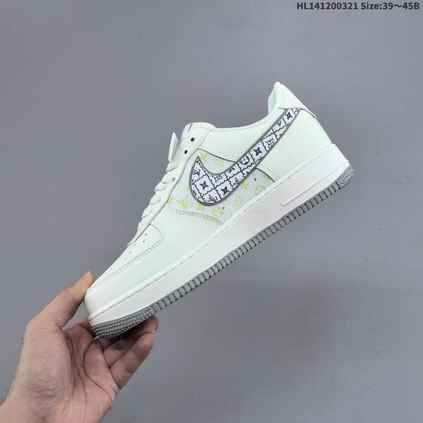 Nike Air Force 1 07 Low off white grey light yellow red EU 39-45 sneaker