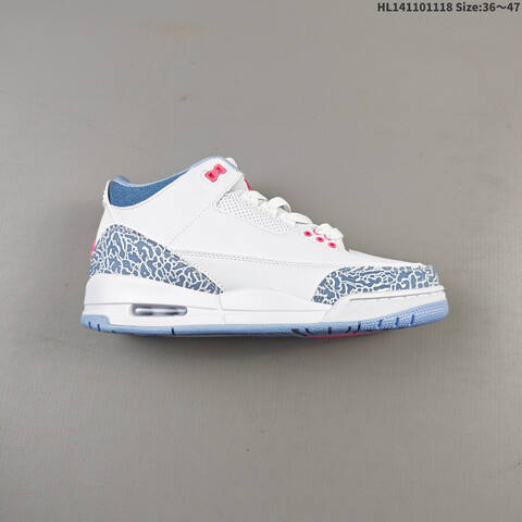 Air Jordan 3 Retro White And Cobalt Bliss AIR JORDAN 3 Aj3 Lifestyle (BS-67789)