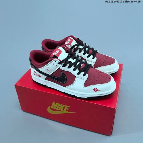 Nike SB Dunk Low Sail Red Black White EU 36-45 Skate Shoe - Unisex (BS-61561)