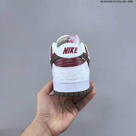 Nike SB Dunk Low White Burgundy Brown Pale Yellow EU 36-45 Skate Shoe - Unisex (BS-61809)