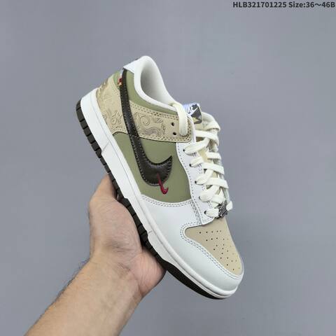Nike Dunk Low CNY White Beige Olive Green Brown EU 36-46 Skate Shoe - Unisex (BS-62463)