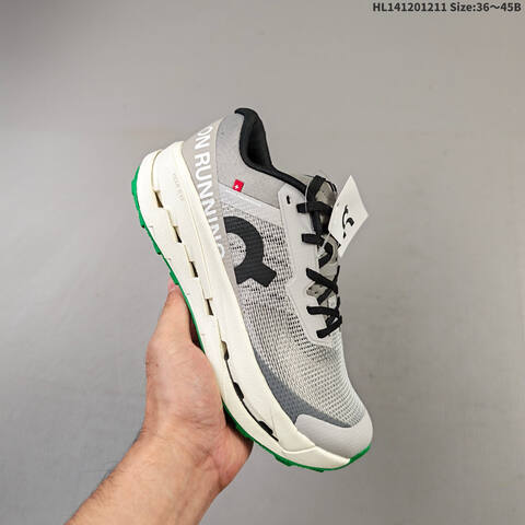 On Cloudultra White Black Green EU 36-45 Trail Shoe Trail Running Sneakers - Unisex (BS-68392)
