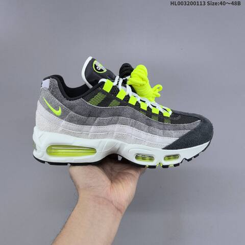 Nike Air Max 95 Big Bubble OG Reverse Neon Dark Grey Light Grey Neon Yellow White Black EU 40-48 Running Shoe - Men's (BS-62015)