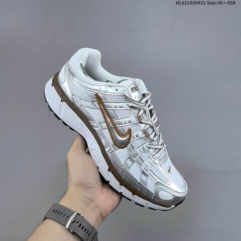 Nike P-6000 White Silver Brown EU 36-45 Running Shoe - Unisex (BS-60616)