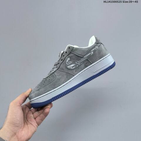 Nike Air Force 1 07 Low Black Grey White Blue EU 39-45 Sneaker - Unisex (BS-60149)