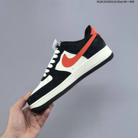 Nike Air Force 1 07 LV8 White Black Orange EU 36-45 Sneaker - Unisex (BS-61920)