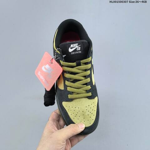 Nike SB Dunk Low Pro Supreme Black Olive Green EU 36-46 Skate Shoe - Unisex (BS-61454)