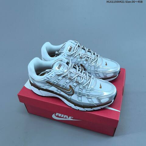 Nike P-6000 White Silver Brown EU 36-45 Running Shoe - Unisex (BS-60616)