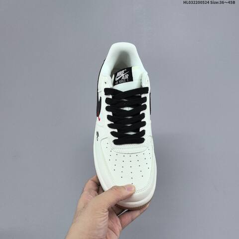Nike Air Force 1 07 Low Off White Black Red Gum Brown EU 36-45 Sneaker - Unisex (BS-60168)