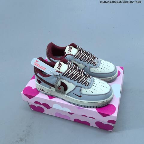 Nike Air Force 1 07 LV8 Brown Beige Red Gray Burgundy EU 36-45 Sneaker - Unisex (BS-60325)