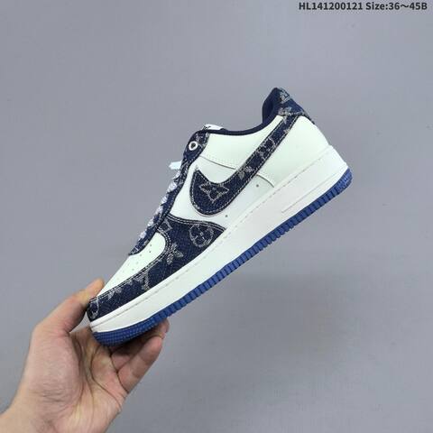 Nike Air Force 1 07 Low White Navy Blue Orange EU 36-45 Sneaker - Unisex (BS-61852)